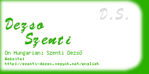 dezso szenti business card